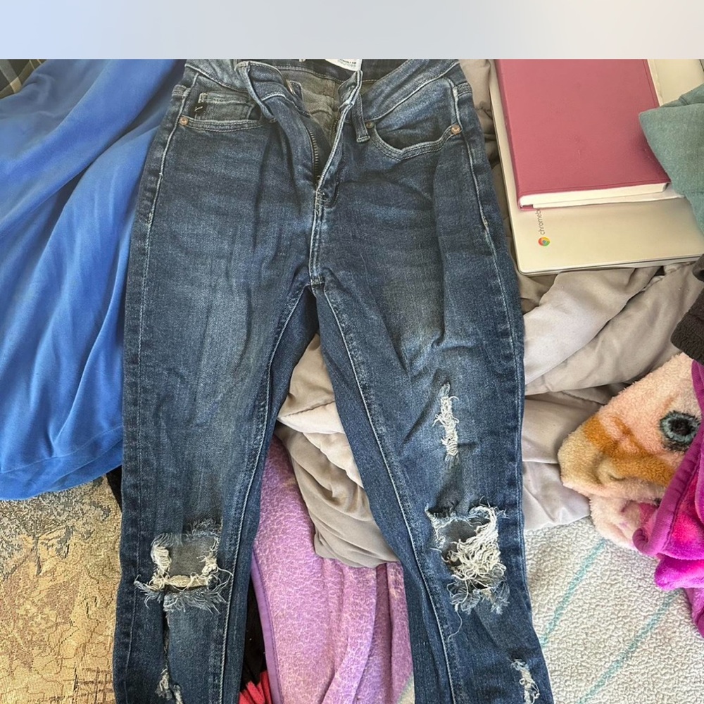 KanCan Dark Blue Distressed Skinny Jeans